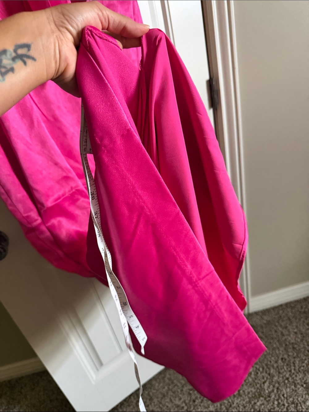 Daily Drills Fuchsia Satin Backless Maxi Dress NWT - Picture 13 of 13